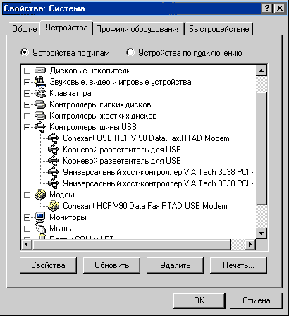 Вот так опознался модем