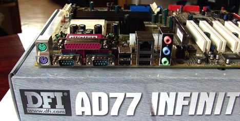 DFI AD77 Infinity back panel