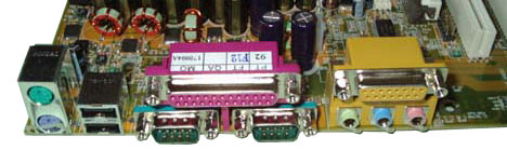 Albatron PX845E back panel