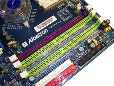  Albatron KX18D Pro II DIMMs 