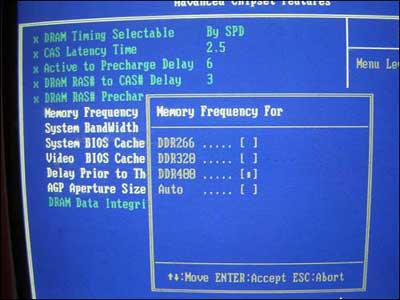 Memory operating frequency