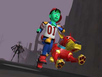 Неразлучная пара - брат Дот, Энзо, вместе с псом Фрискет (Frisket)