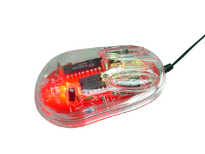 Color LED Retractable Cable Optical Mouse