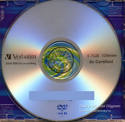 Verbatim DVD-RW 6x disk