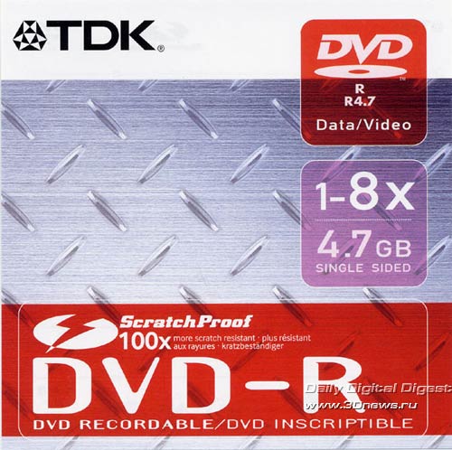 TDK DVD-R 8x ScratchProof 