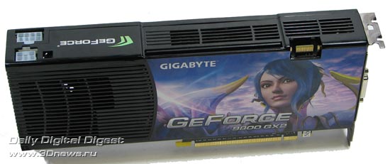 Внутренние разъёмы Gigabyte 9800GX2 без заглушек.