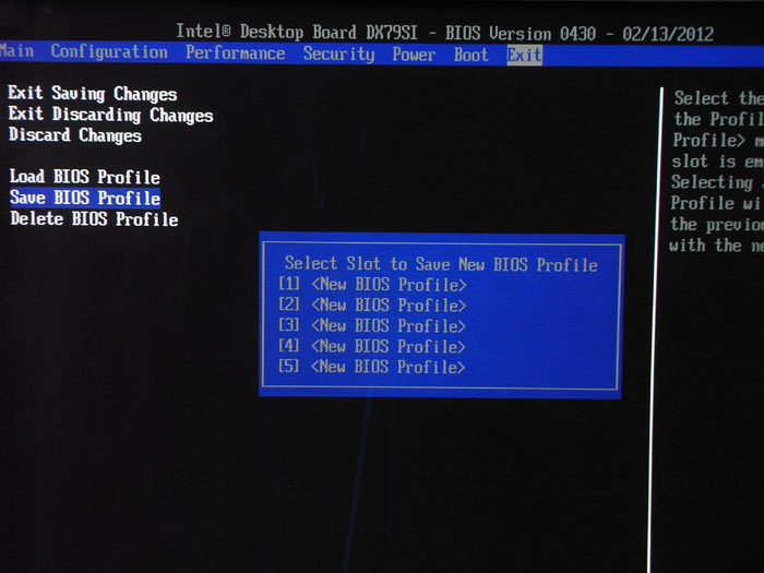  Intel DX79SI Profiles 