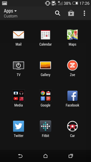  HTC One M8 interface: notification bar switches 