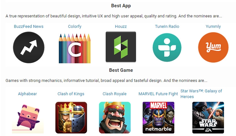 Игры по Звездным Войнам: Google Play Awards: определены номинанты премии