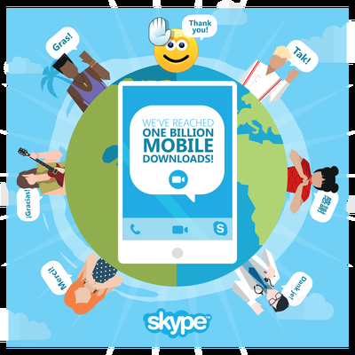Мобильное приложение Skype было загружено более миллиарда раз