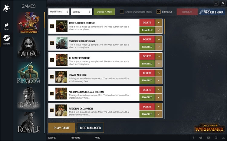 В Total War: Warhammer будет поддержка пользовательских модификаций