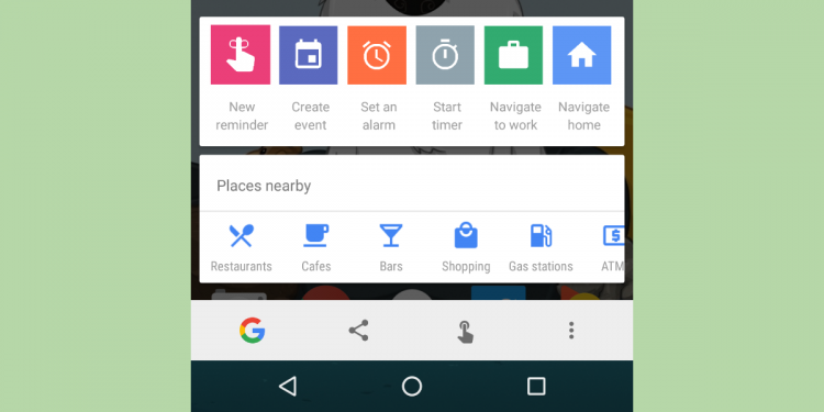 В функции Now on Tap на Android появился ряд полезных ярлыков
