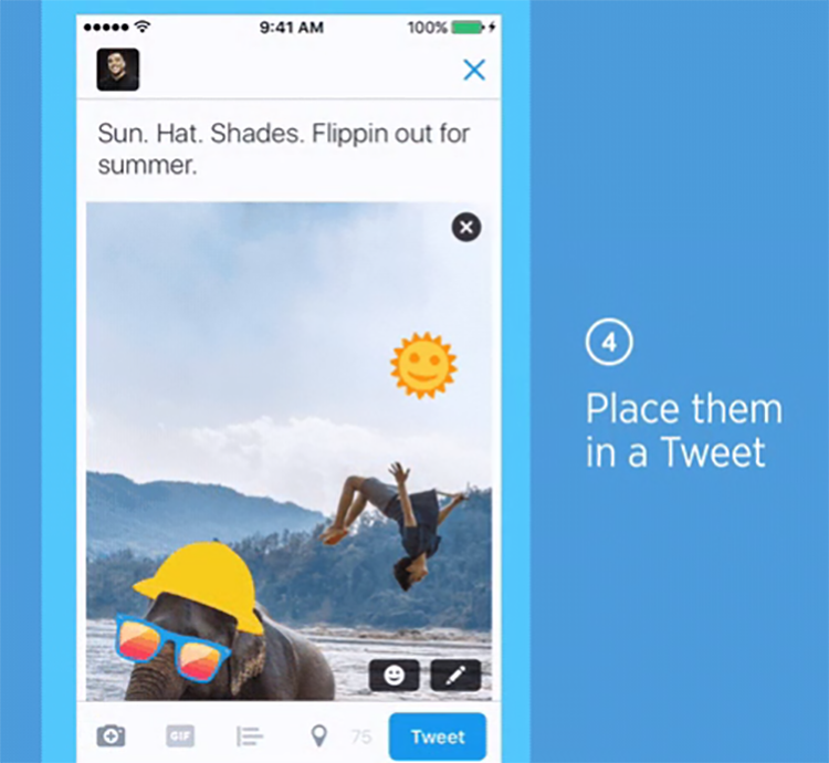 В Twitter появятся стикеры-хештеги