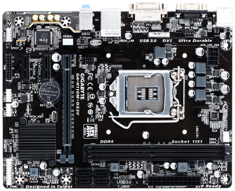 Плата GIGABYTE GA-H110M-DS2V поддерживает DDR4