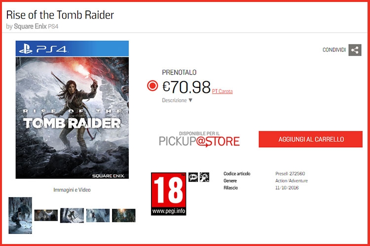 PS4-релиз Rise of the Tomb Raider запланирован на октябрь