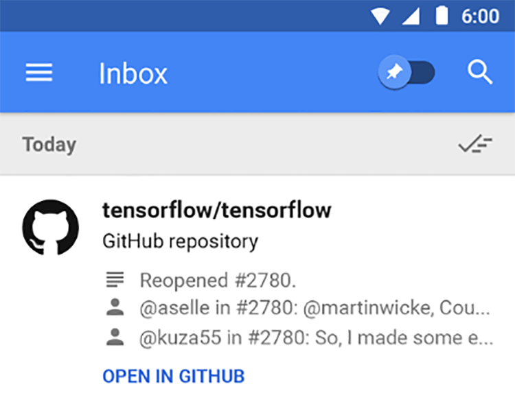 Inbox от Google получил интеграцию с Trello и GitHub