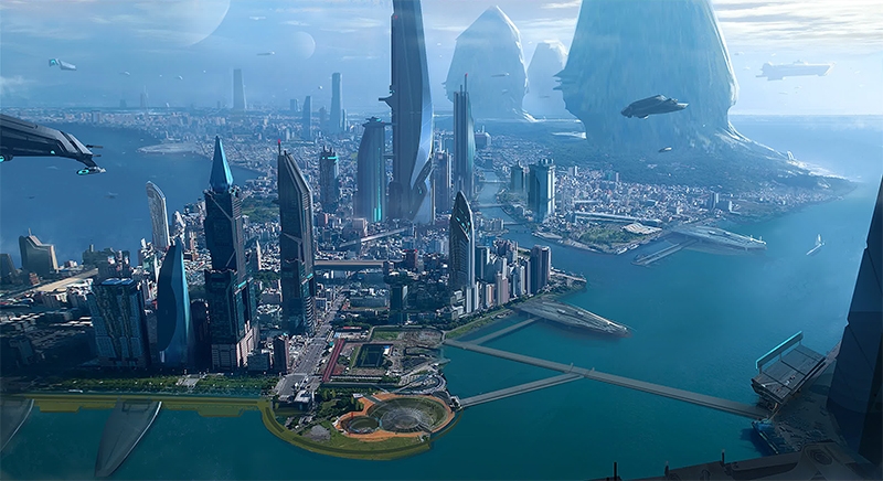 Энтузиаст реконструировал 3D-модель огромного города по файлам Star Citizen