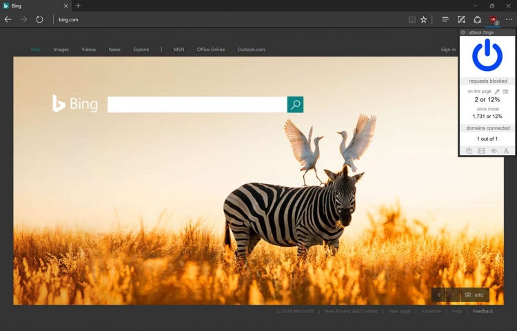 Вышла версия блокировщика рекламы uBlock Origin для браузера Edge