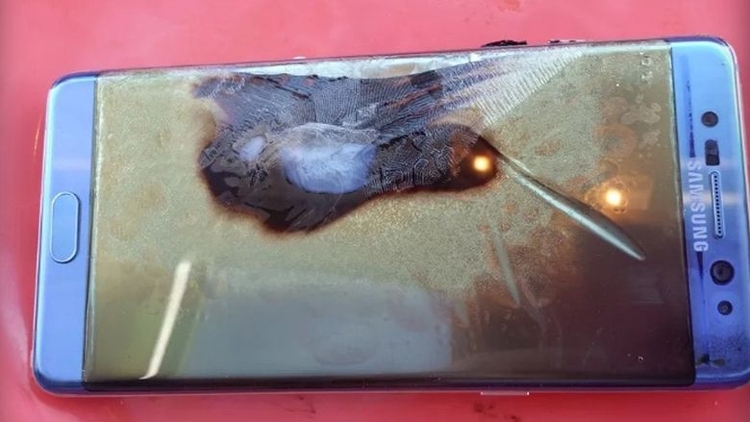Типичный случай возгорания Galaxy Note 7