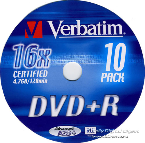  Verbatim DVD+R 16x 